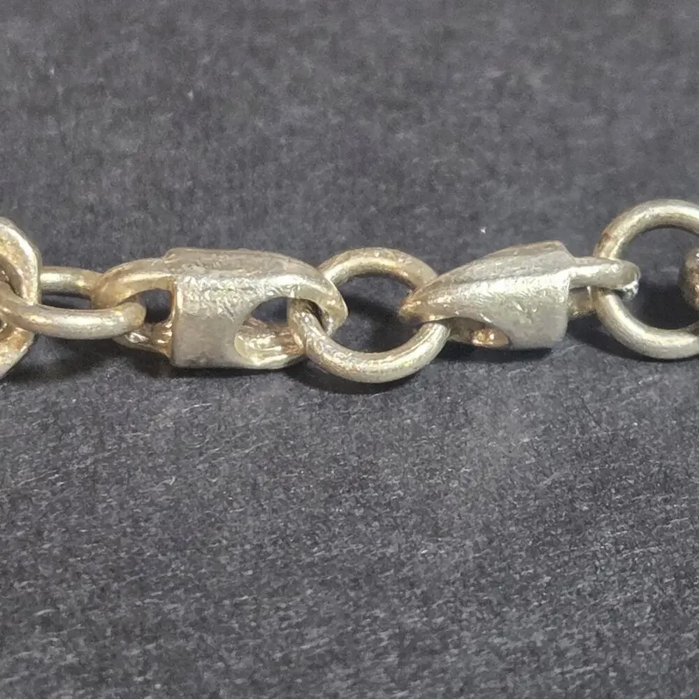 Antique Pocket Watch Chain Heavy Bar Link Ornate Ball Connectors Heavy Texture